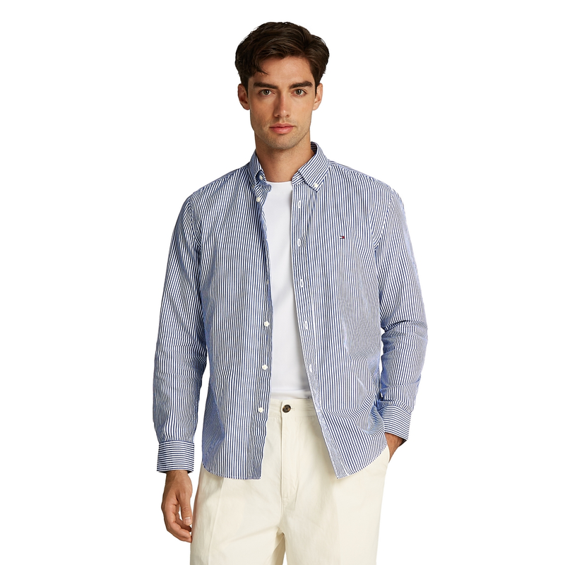 Heren Overhemd MW0MW375490A5 Tommy Hilfiger BLEU