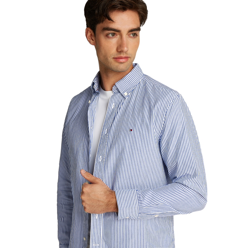 Heren Overhemd MW0MW375490A5 Tommy Hilfiger BLEU