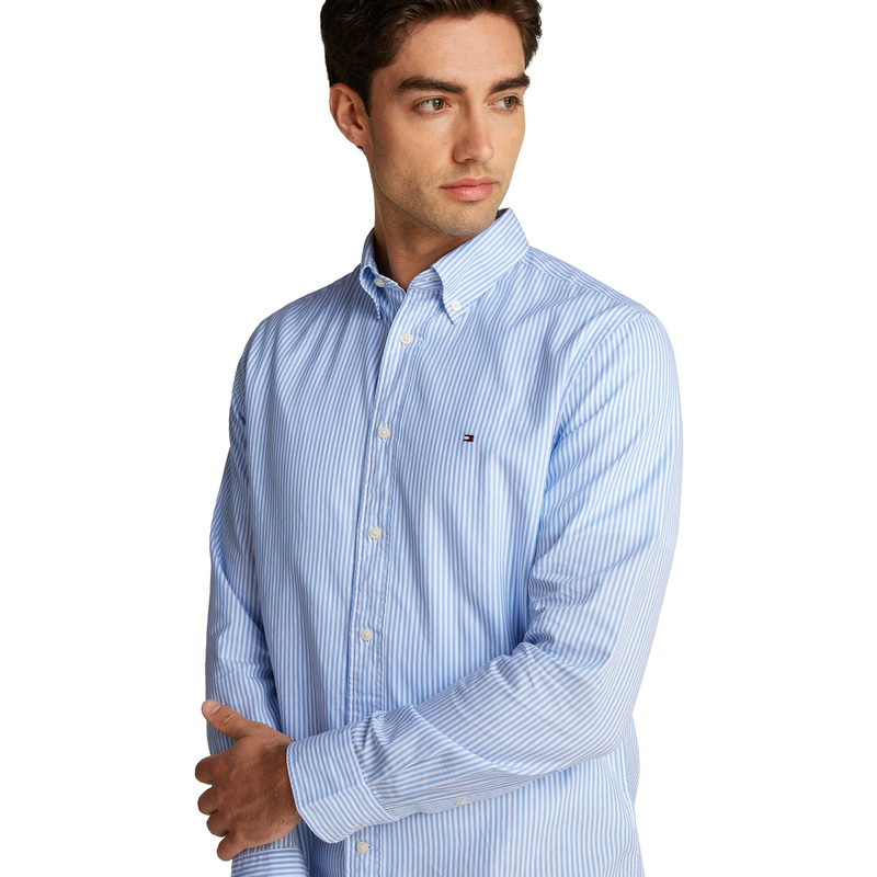 Heren Overhemd MW0MW375490A7 Tommy Hilfiger BLEU