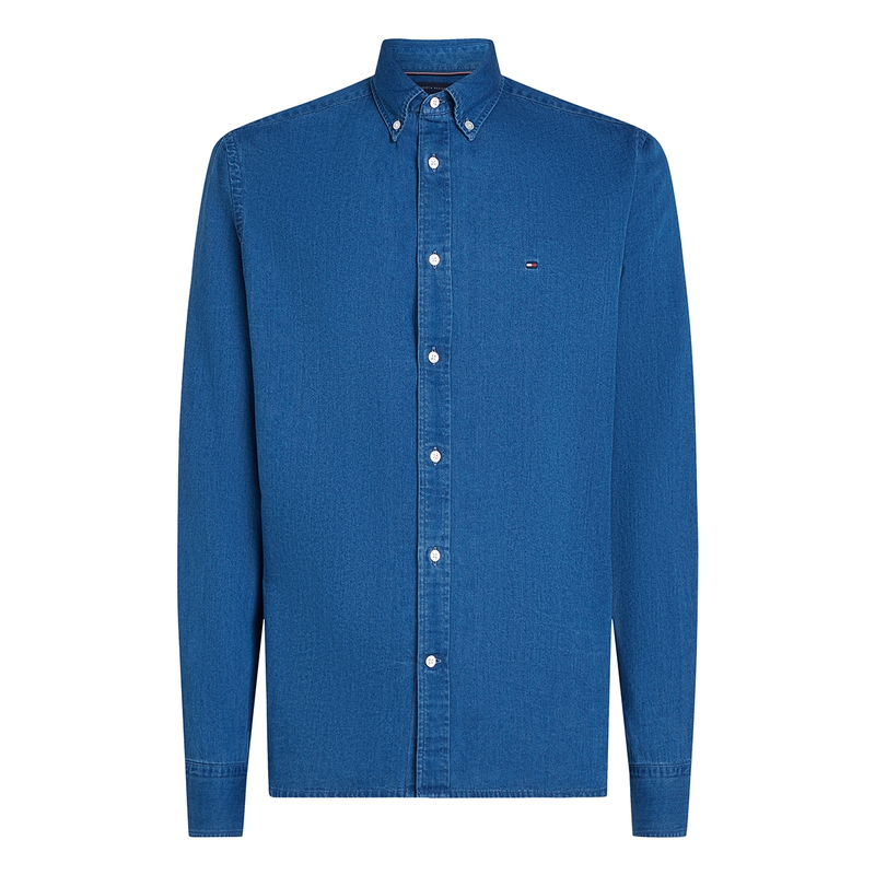 Heren Overhemd MW0MW381340GZ Tommy Hilfiger MIDDEN BLAUW