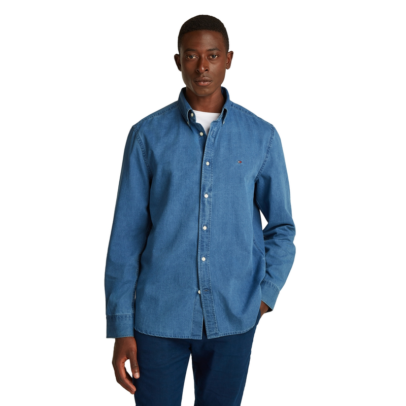 Heren Overhemd MW0MW381340GZ Tommy Hilfiger MIDDEN BLAUW