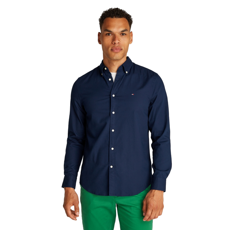 Heren Overhemd MW0MW38556DCC Tommy Hilfiger NAVY