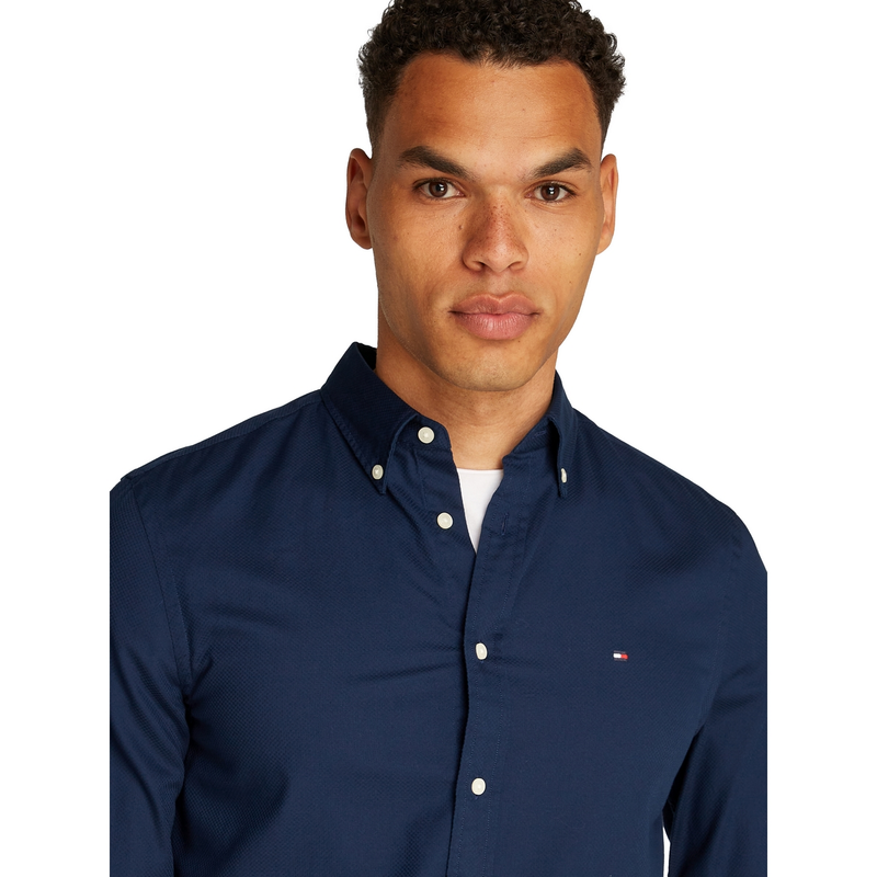 Heren Overhemd MW0MW38556DCC Tommy Hilfiger NAVY