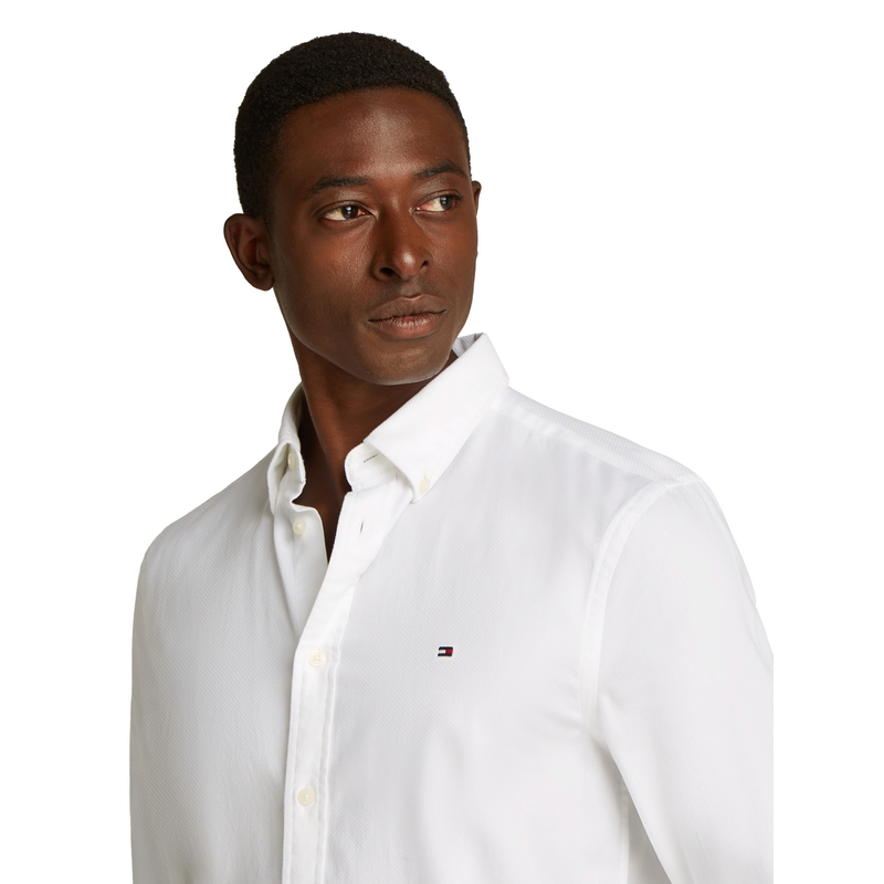Heren Overhemd MW0MW38556YCF Tommy Hilfiger Wit
