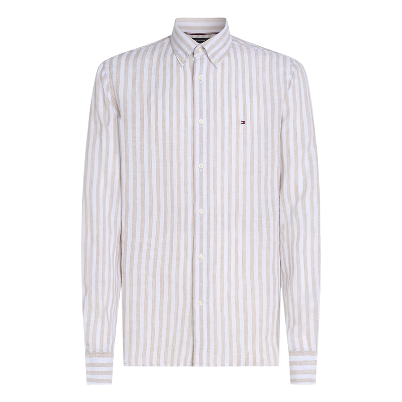 Heren Overhemd MW0MW385810AA Tommy Hilfiger BEIGE