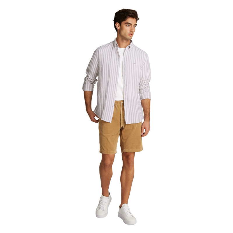 Heren Overhemd MW0MW385810AA Tommy Hilfiger BEIGE