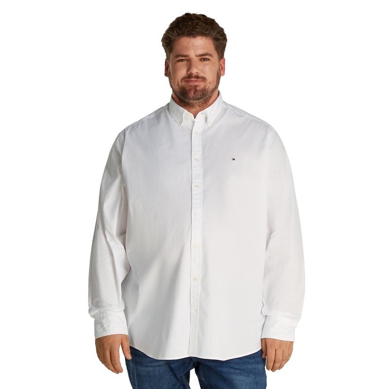 Heren Overhemd mw0mw39900 Tommy Hilfiger Big & Tall Wit