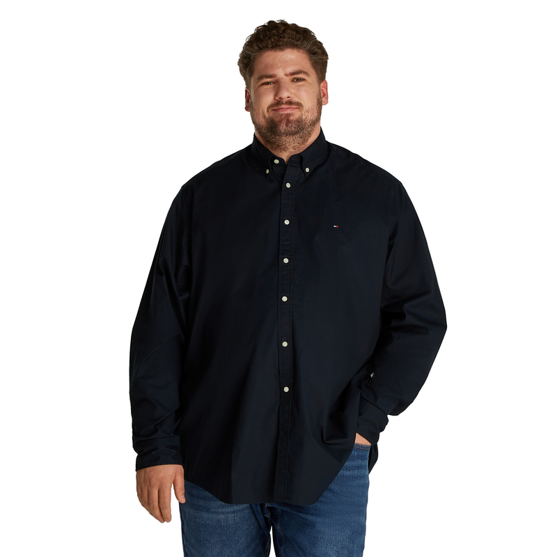 Heren Overhemd mw0mw39900 Tommy Hilfiger Big & Tall NAVY