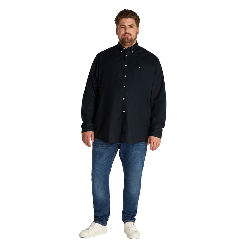 Heren Overhemd mw0mw39900 Tommy Hilfiger Big & Tall NAVY