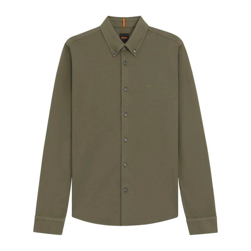 Heren Overhemd Myjersey_M 10260293 01 BOSS GROEN