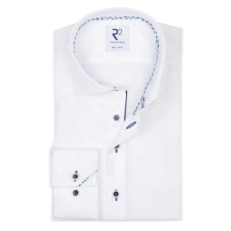 Heren Overhemd NOS.TWILL.001/004 R2 Wit