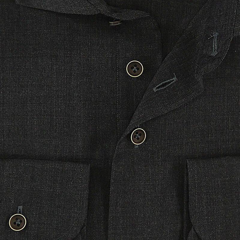 Heren Overhemd NOS.WOOL.003/025 R2 ANTRACIET
