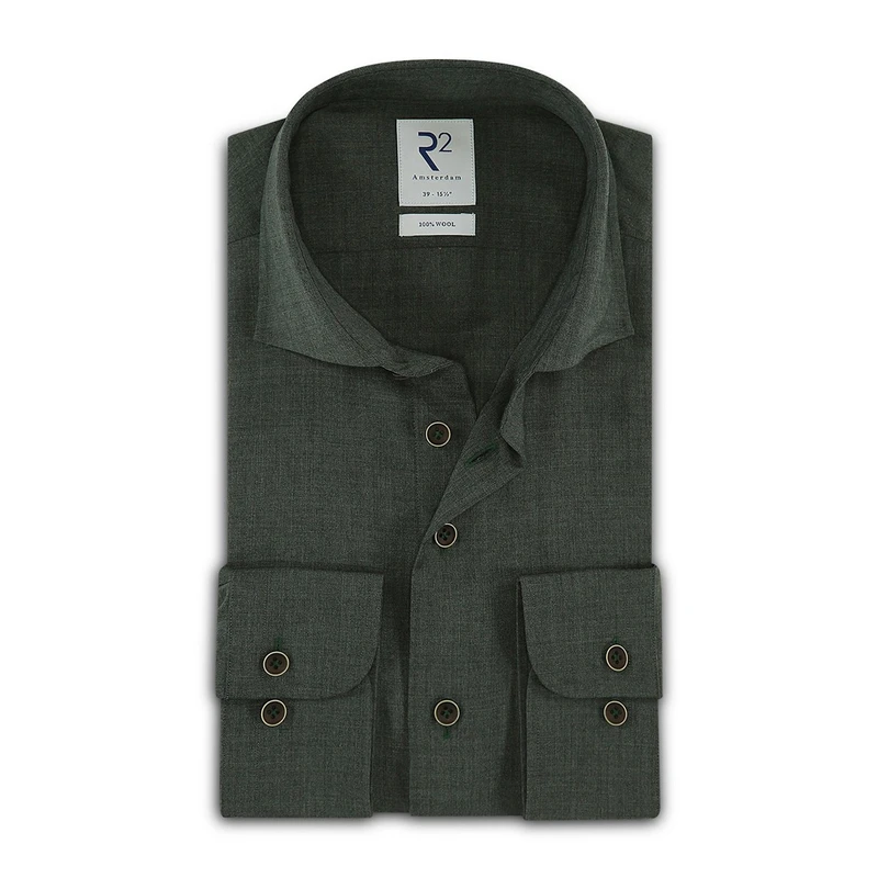 Heren Overhemd NOS.WOOL.004/070 R2 GROEN