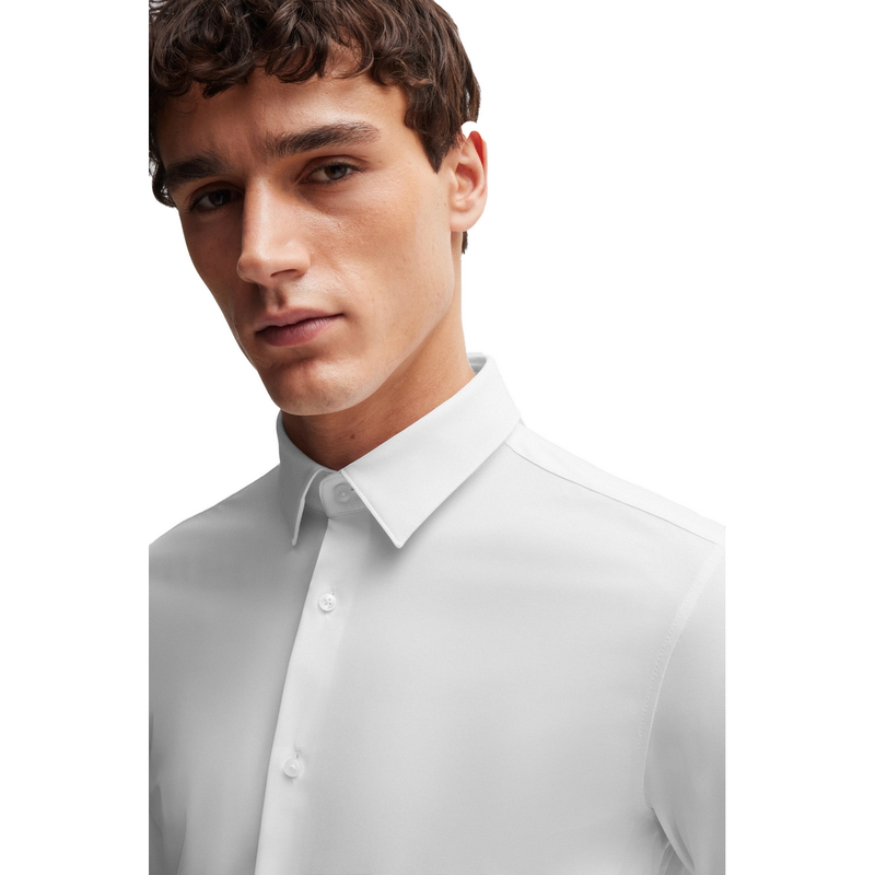 Heren Overhemd P-HANK-s-kent-C1-222 10248739 Boss Black Wit