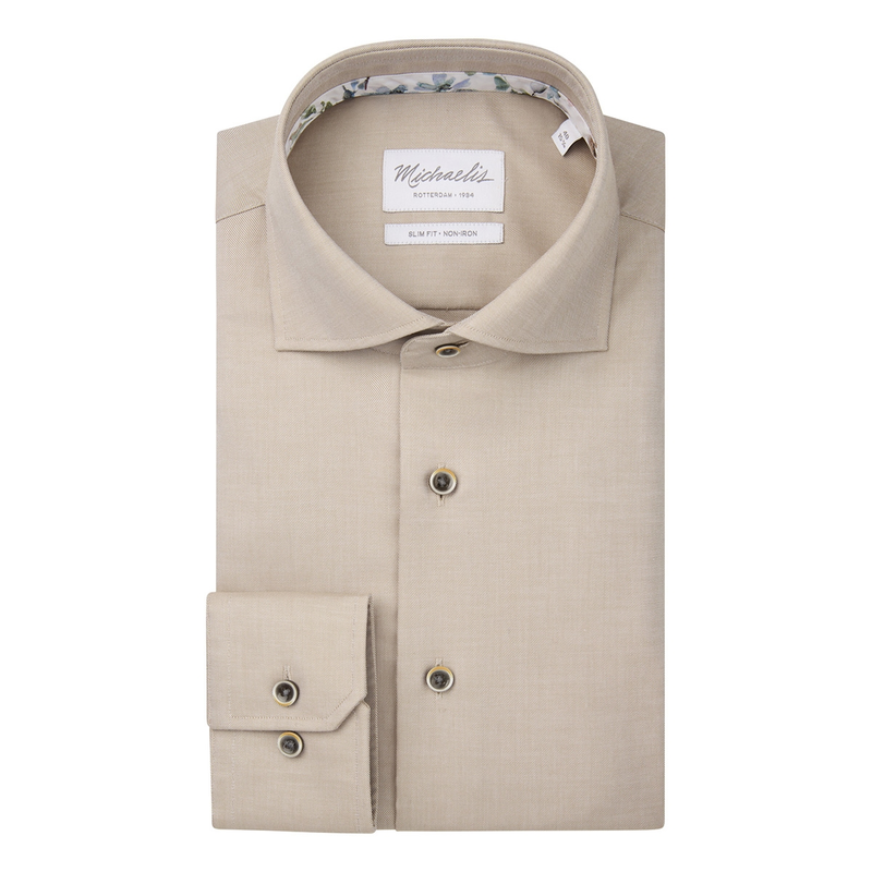 Heren Overhemd PMWH10001C Michaelis BEIGE