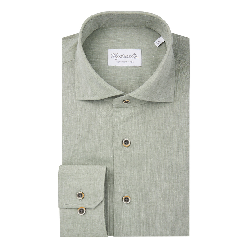 Heren Overhemd PMWH10019B Michaelis GROEN