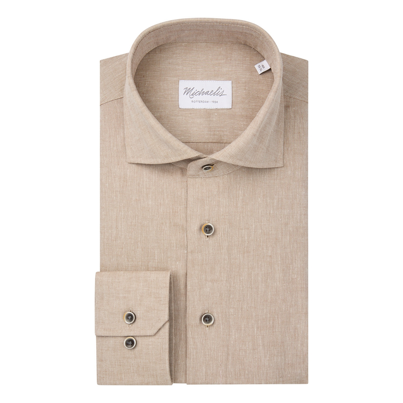 Heren Overhemd PMWH10019C Michaelis BEIGE