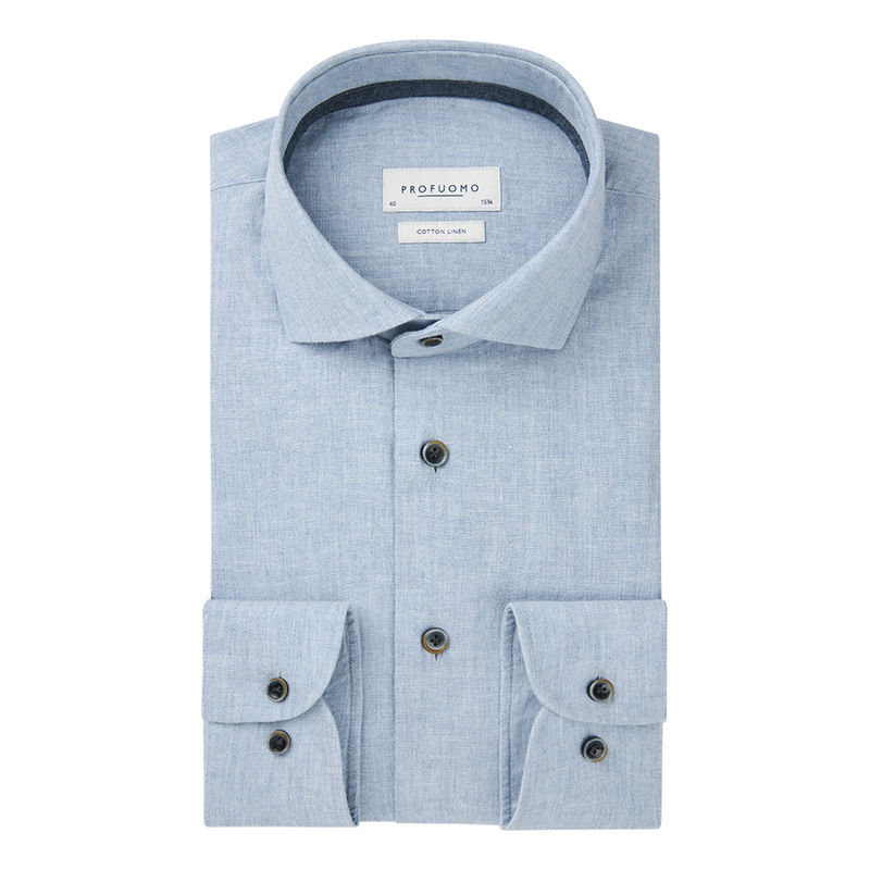 Heren Overhemd PPWH10012D Profuomo BLEU