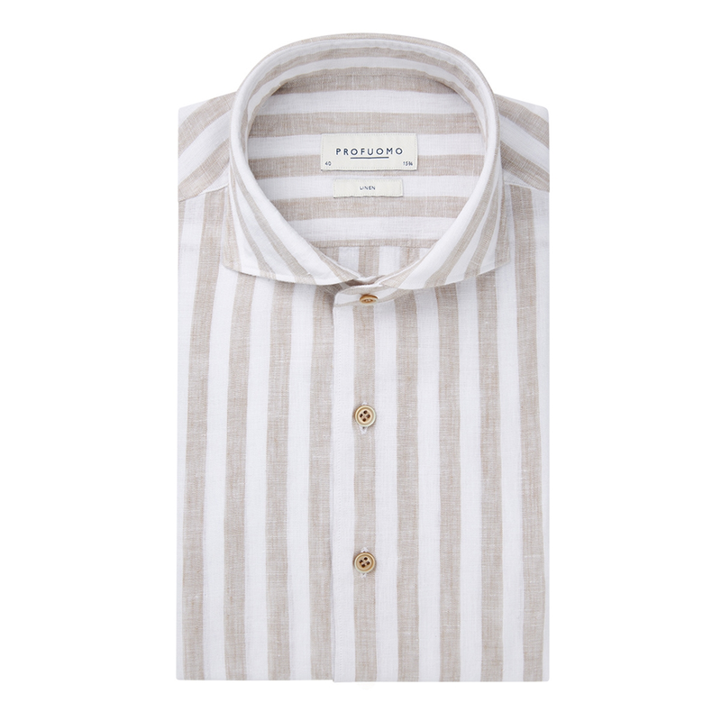 Heren Overhemd PPWH10021A Profuomo BEIGE
