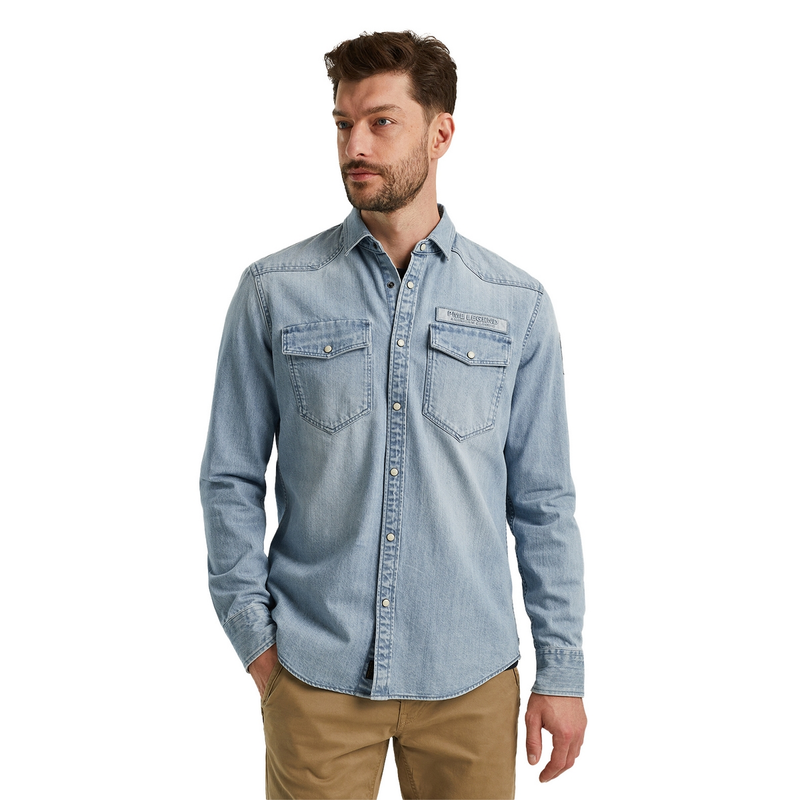 Heren Overhemd PSI2411252 PME Legend MID BLUE DENIM
