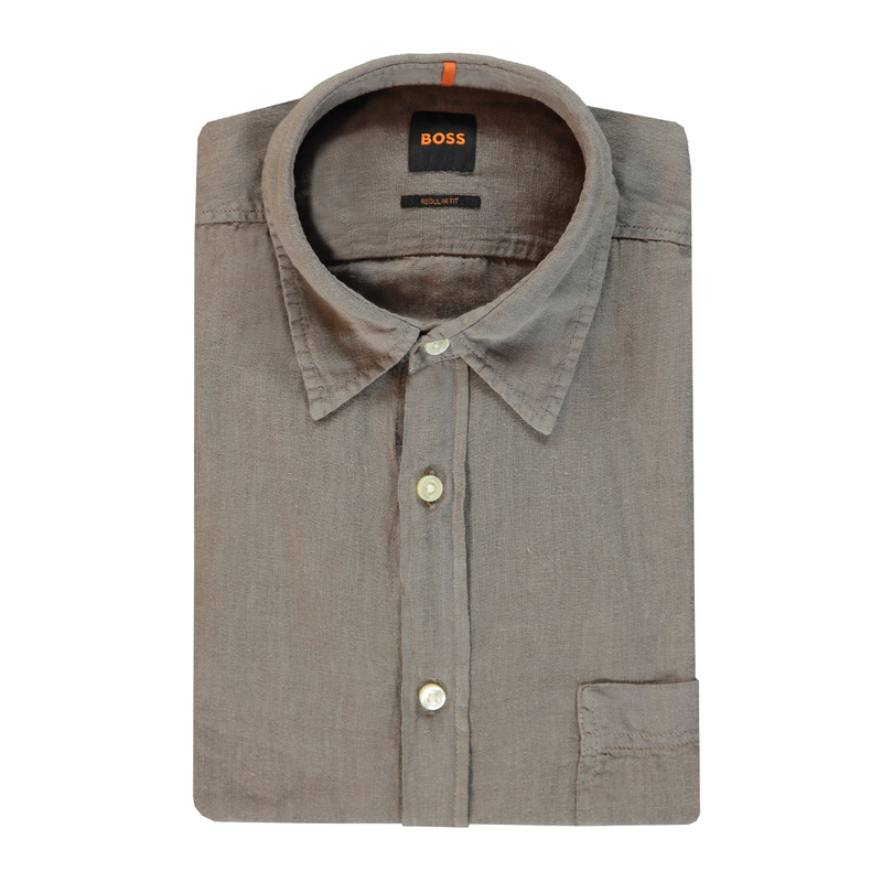 Heren Overhemd Relegant_6_M 10267858 01 BOSS BEIGE