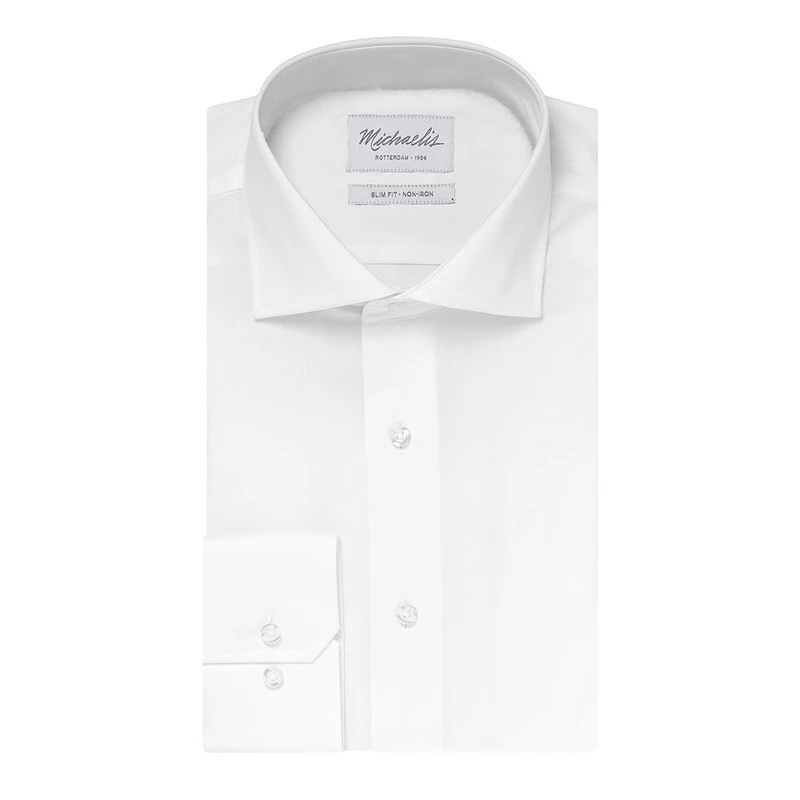 Heren Overhemd Slim Fit Cutaway Kraag Michaelis Wit