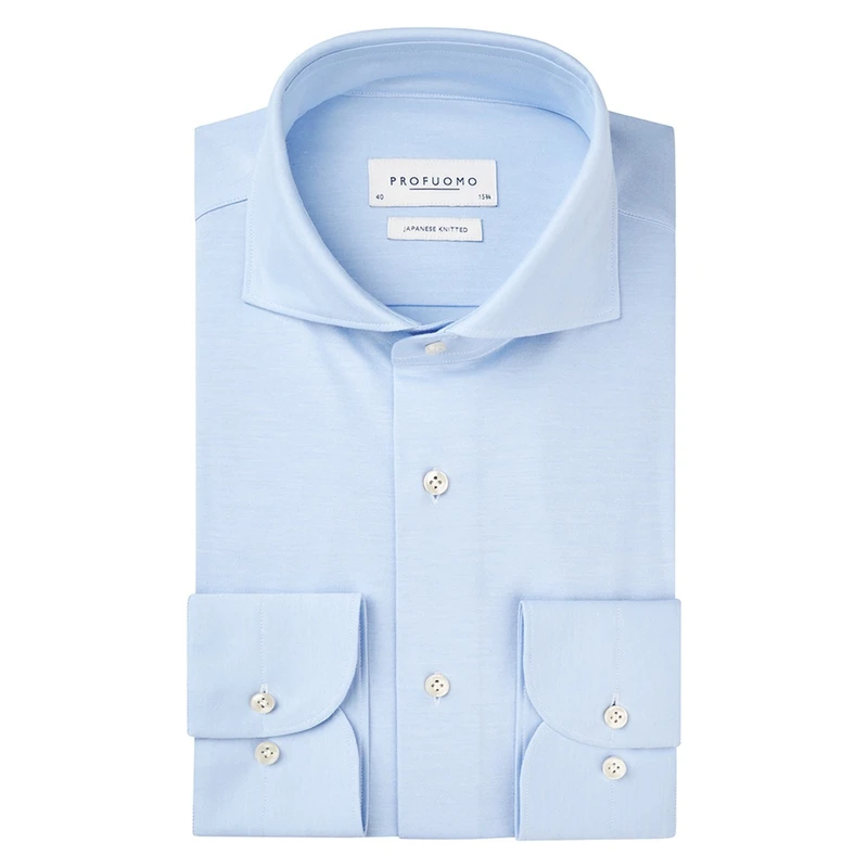 Heren Overhemd Slim Fit Extra Cut Away Profuomo BLEU