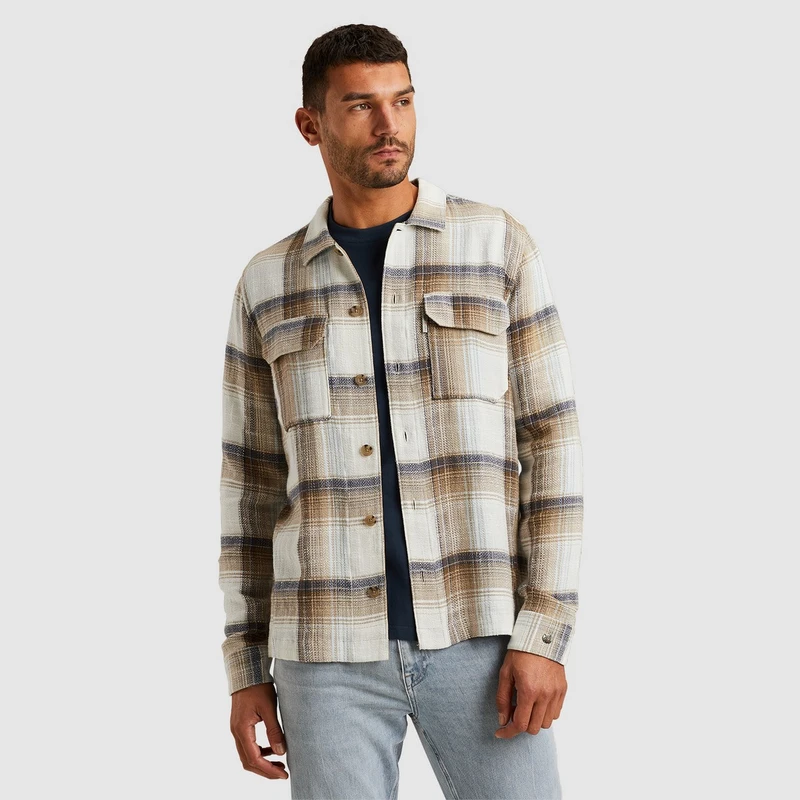 Heren Overshirt CSI2503229 Cast Iron MIDDEN BRUIN
