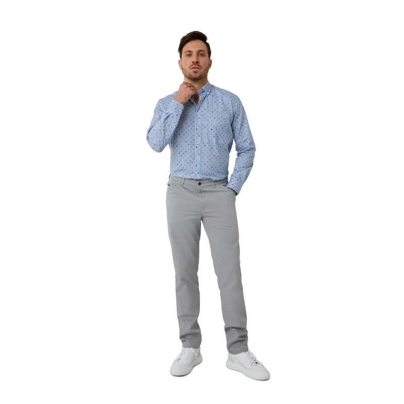 Heren Pantalon 1-11-200 Brighton Blue MIDDEN GRIJS