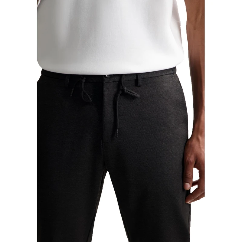 Heren Pantalon Lancaster Tapered Jogger Pattern sweat Dstrezzed ZWART