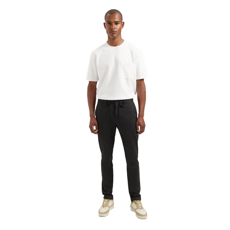 Heren Pantalon Lancaster Tapered Jogger Pattern sweat Dstrezzed ZWART