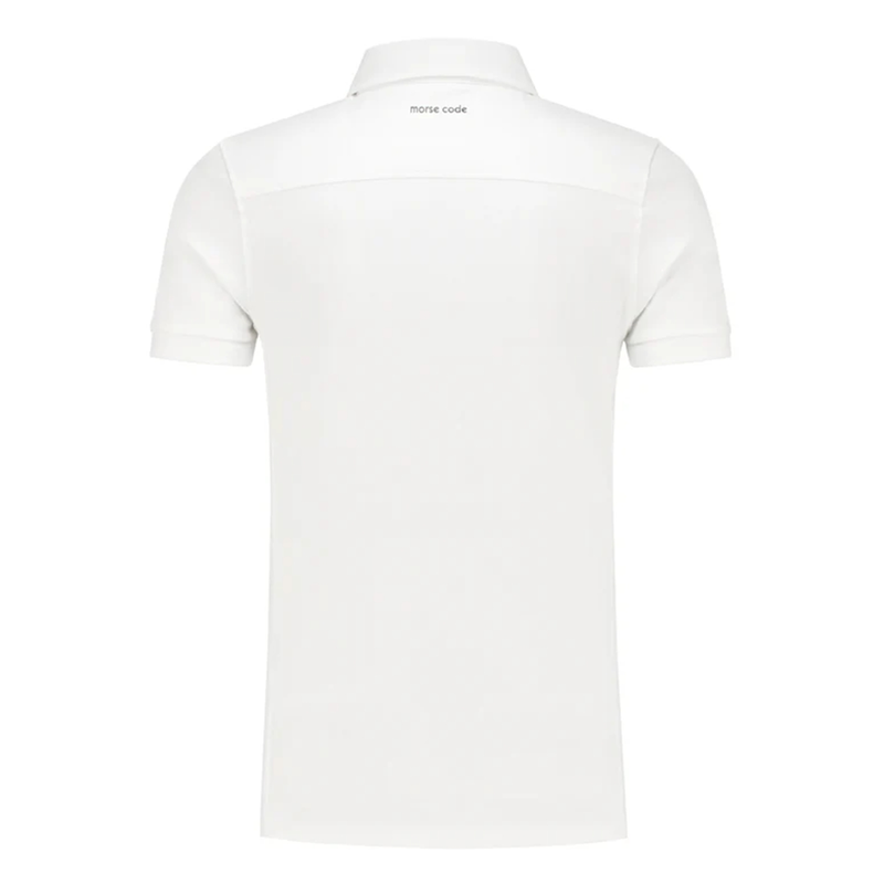 Heren Polo 10202 Morse Code Wit