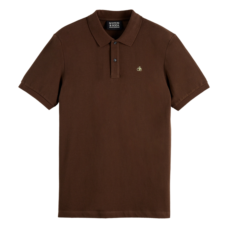 Heren Polo 181310.201 Scotch & Soda DONKER BRUIN