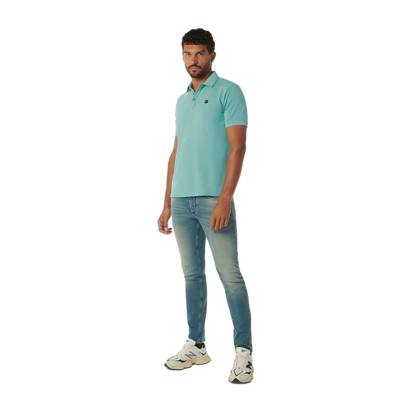 Heren Polo 23380101SN No Excess AQUA