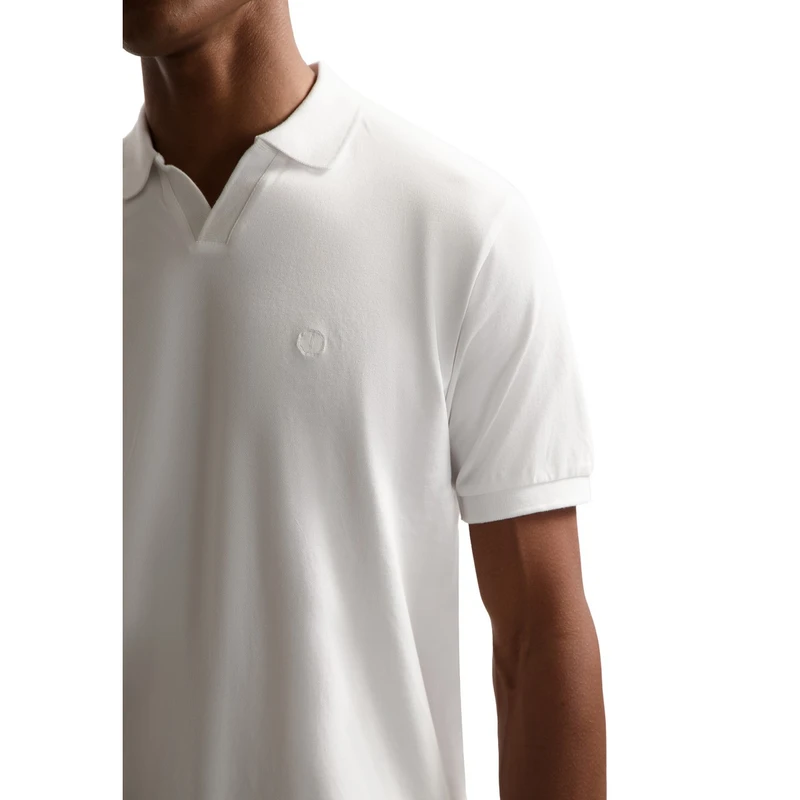 Heren Polo 240022 Bowie V-Neck Dstrezzed Wit