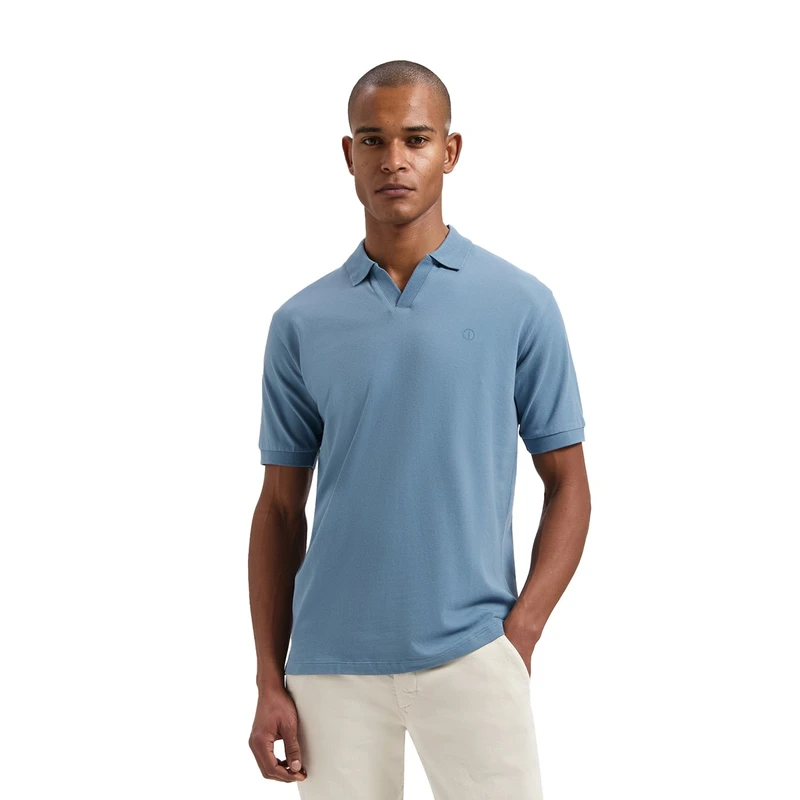 Heren Polo 240022 Bowie V-Neck Dstrezzed BLEU