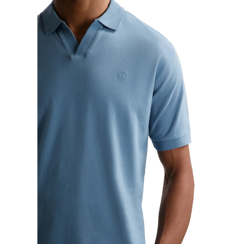Heren Polo 240022 Bowie V-Neck Dstrezzed BLEU