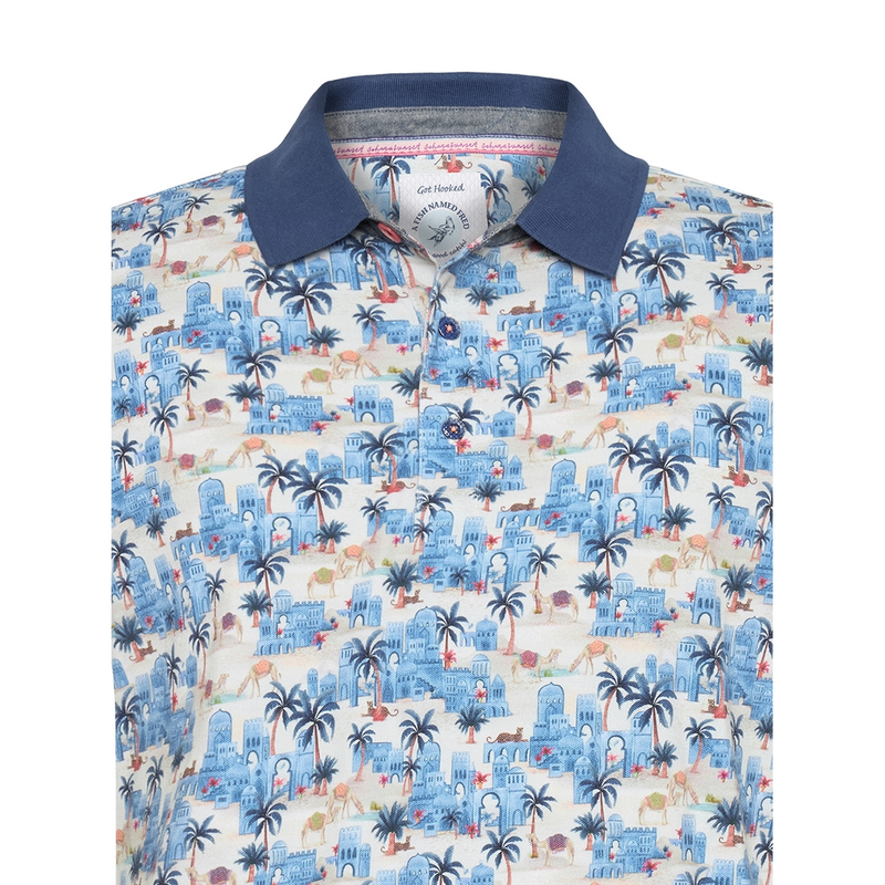 Heren Polo 31.303.610 A fish named fred MIDDEN BLAUW
