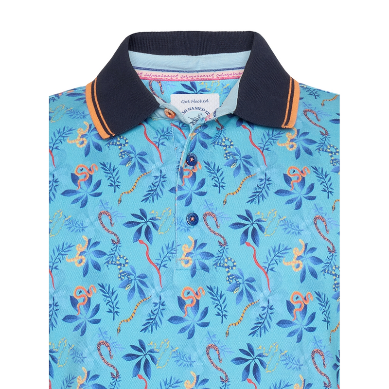 Heren Polo 31.306.610 A fish named fred MIDDEN BLAUW