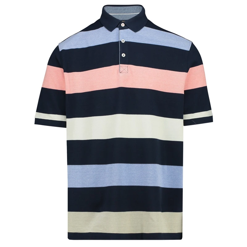 Heren Polo 315204 Polo streep Brighton Blue KORAAL