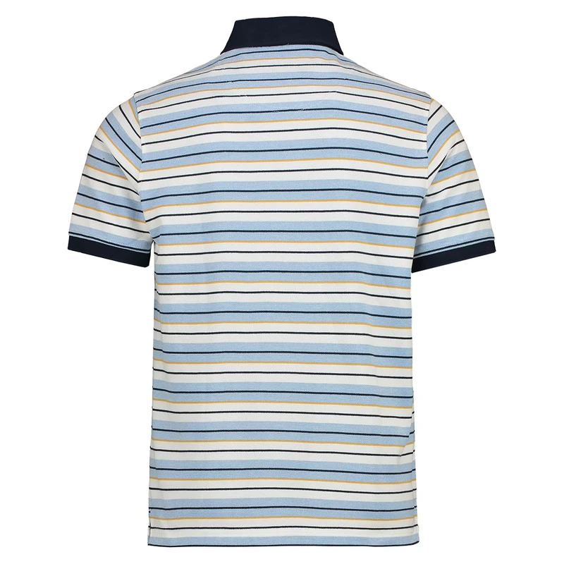 Heren Polo 315205 Polo streep Brighton Blue MIDDEN BLAUW