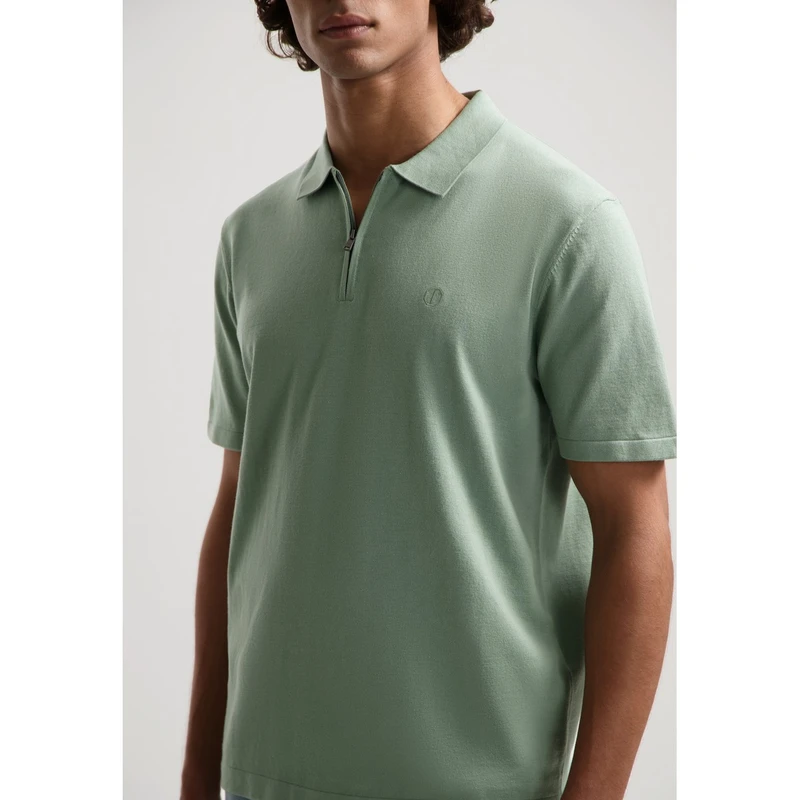 Heren Polo 420062 Dorian Zip Dstrezzed LILA