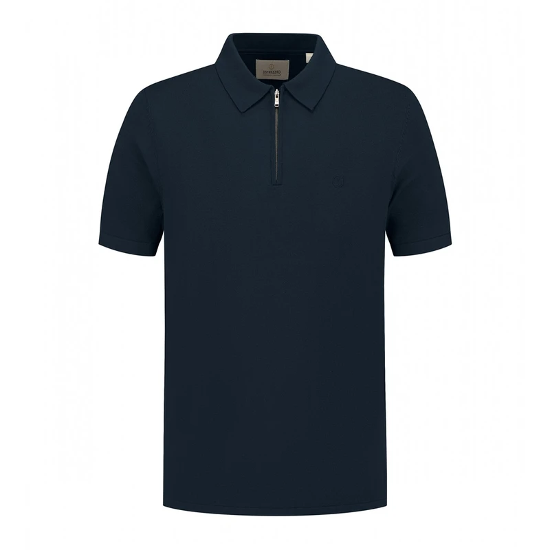 Heren Polo 420062 Dorian Zip Dstrezzed NAVY