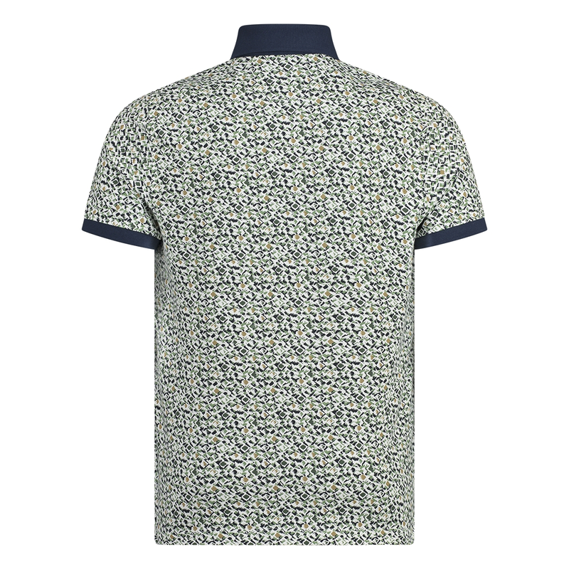 Heren Polo 5152115-73 Brighton Blue GROEN DESSIN