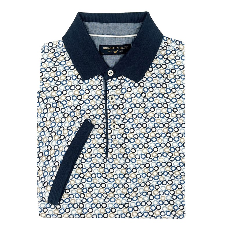 Heren Polo 5152125-73 Brighton Blue MIDDEN BLAUW
