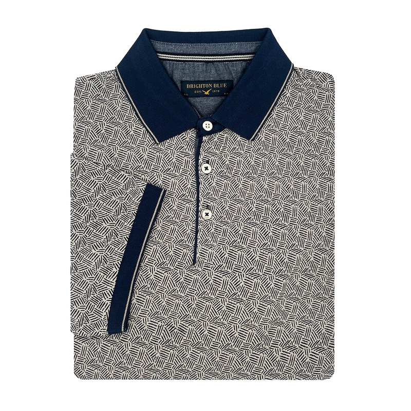Heren Polo 515225-73 Brighton Blue BEIGE