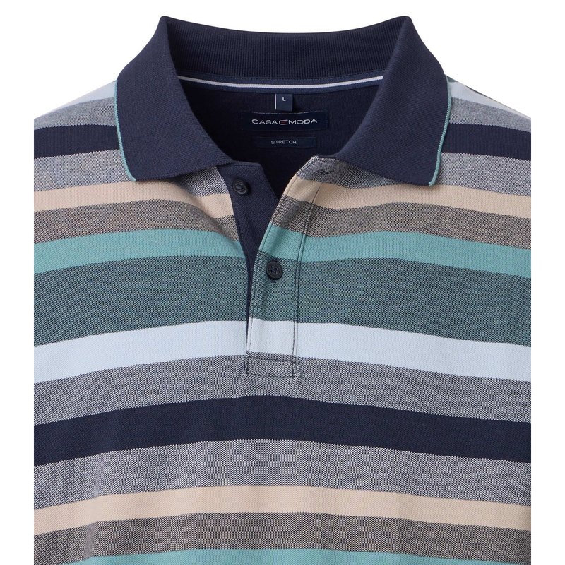 Heren Polo 954436600 Casa Moda BLAUW DESSIN