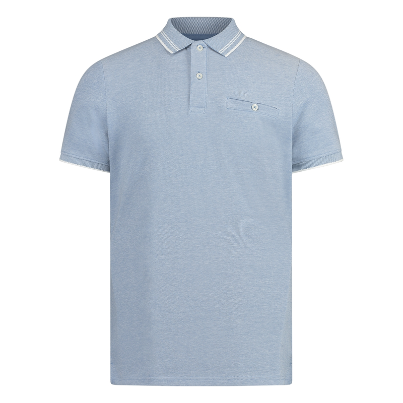 Heren Polo BBO35S-3001 Brighton Blue MIDDEN BLAUW