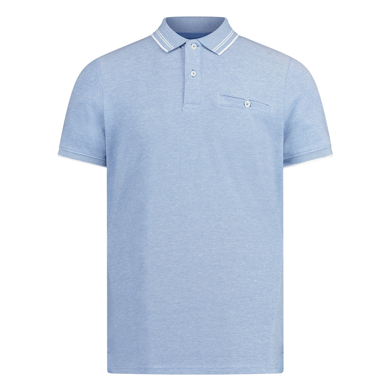 Heren Polo BBO35S-3001 Brighton Blue BLAUW DESSIN