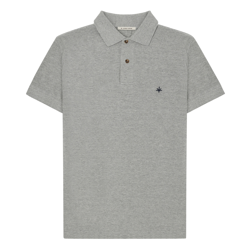 Heren Polo Cotton Grey Laurent Vergne MIDDEN GRIJS